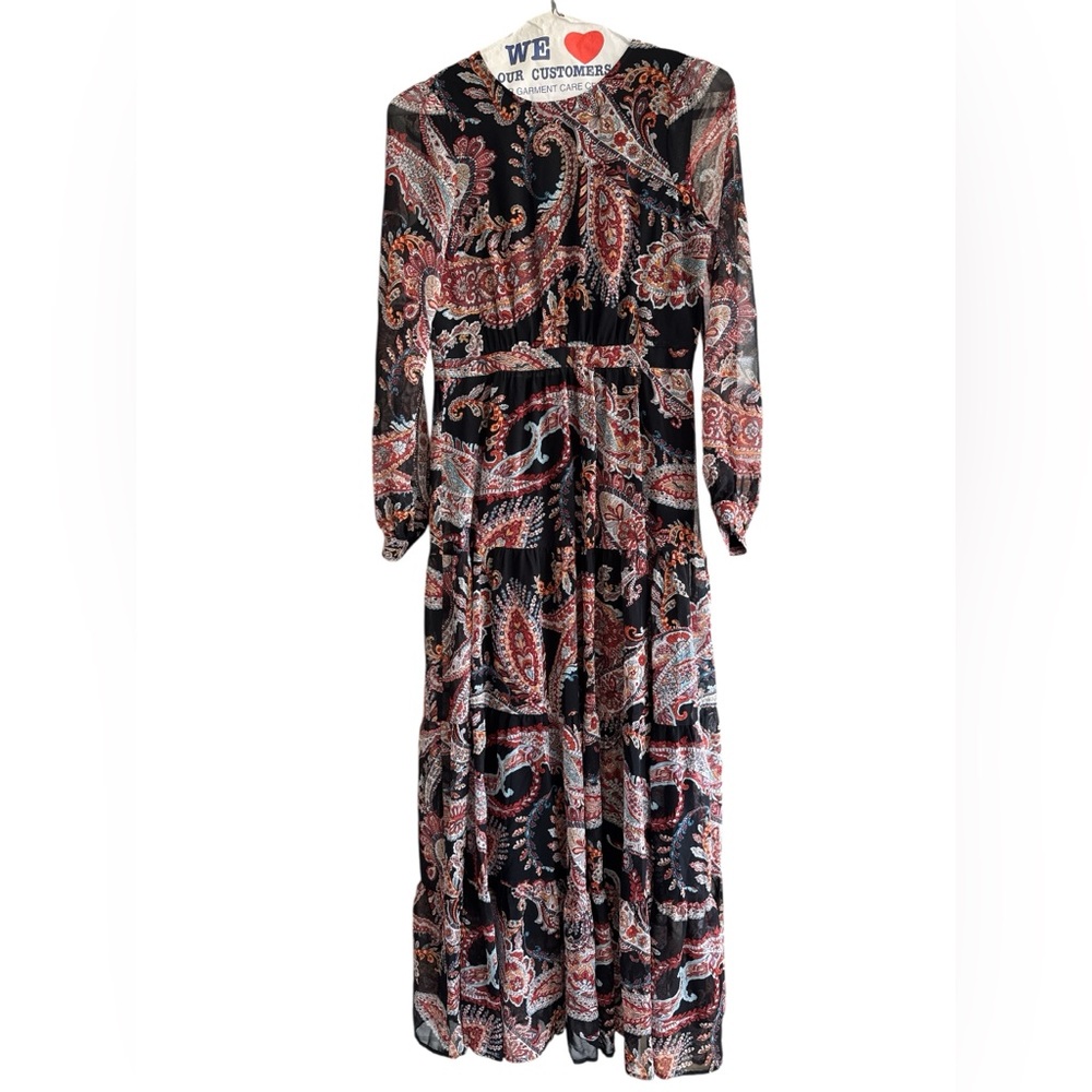Anthem Elegant Boho Paisley Print Maxi Dress